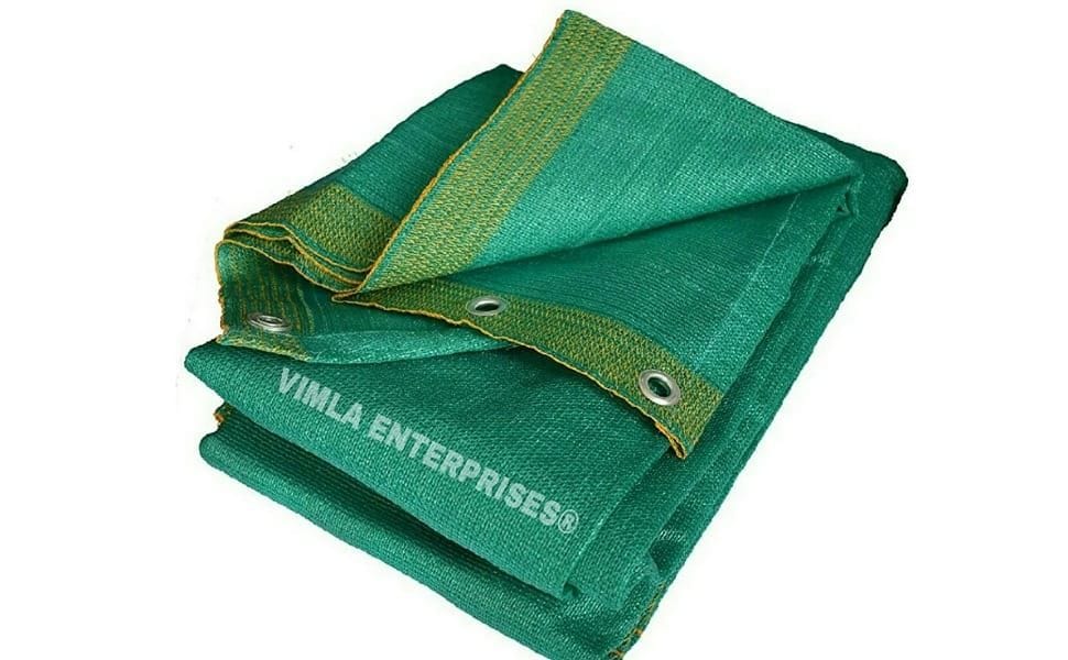 VIMLA ENTERPRISES 90% Green Shade Net With Eyelets (Width 16 FT/ 5 M)
