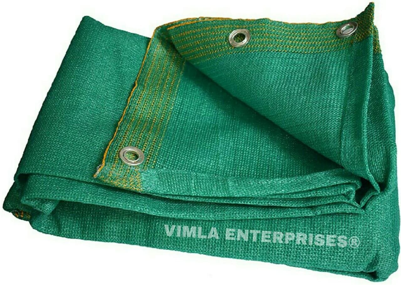 VIMLA ENTERPRISES 90% Green Shade Net With Eyelets (Width 16 FT/ 5 M)