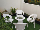 Dreamline Outdoor Furniture Garden Patio Seating Set - 4 Chairs And Table Set (White)