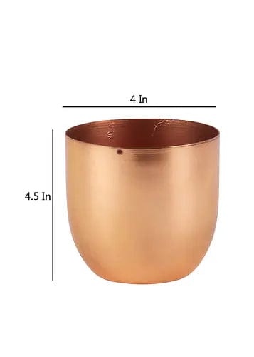 Amaya Decors Table Top Planter with Copper Plating (Set of 2)