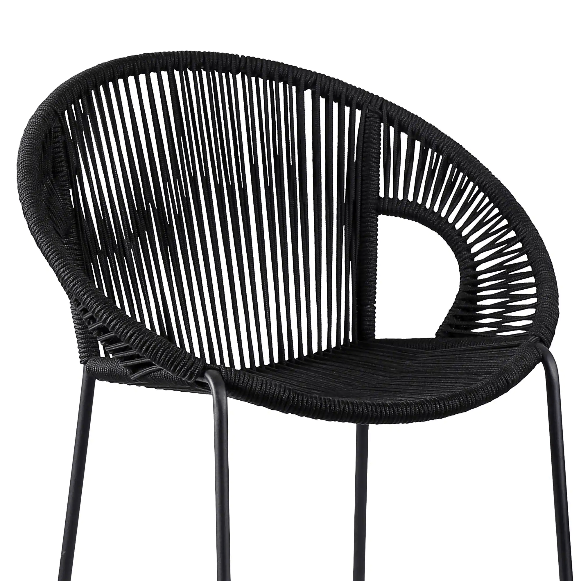 Dreamline Outdoor Bar Chair/Garden Patio Bar Stool - One Chair (Black)