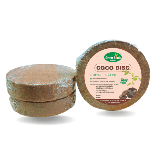 GrowRich Coco Disk Potting Mix Cake (3 Kgs) - Set of 10