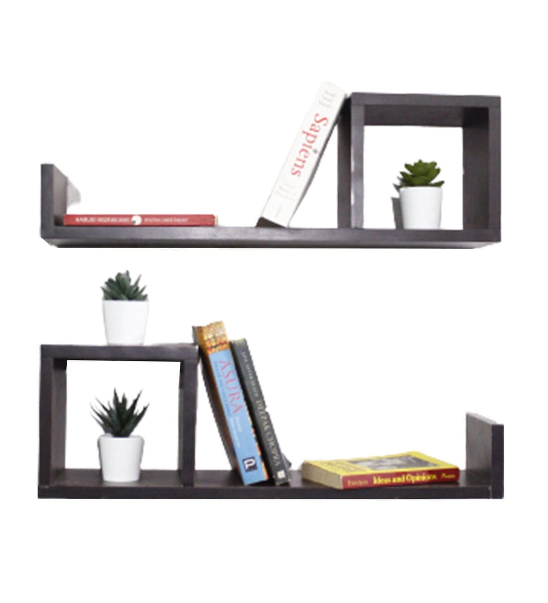 Raytrees Wooden Wall/Book Shelevs- Set of 2