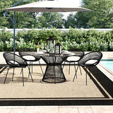 Dreamline Outdoor Garden Patio Dining Set 4 Chairs And 1 Table Set (Black)