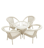 Dreamline Outdoor Furniture Garden Patio Seating Set Chairs And Table Set (White)