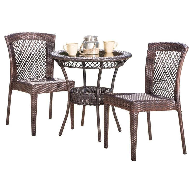 Dreamline Outdoor Garden/Balcony Patio Seating Set 1+2, 2 Chairs And Beautiful Mudda Style Table