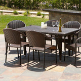 Dreamline Outdoor Garden Patio Dining Set 1+6, 6 Chairs And 1 Table Set (Brown)