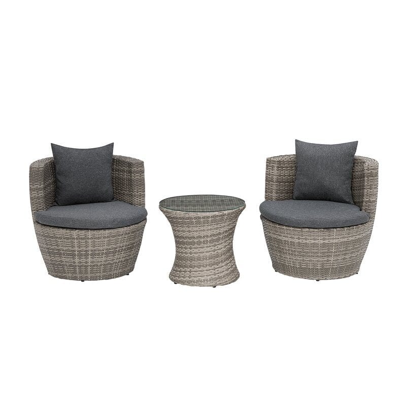 Dreamline Outdoor Garden/Balcony Patio Seating Set 1+2, 2 Chairs And 1 Table (Easy To Handle)