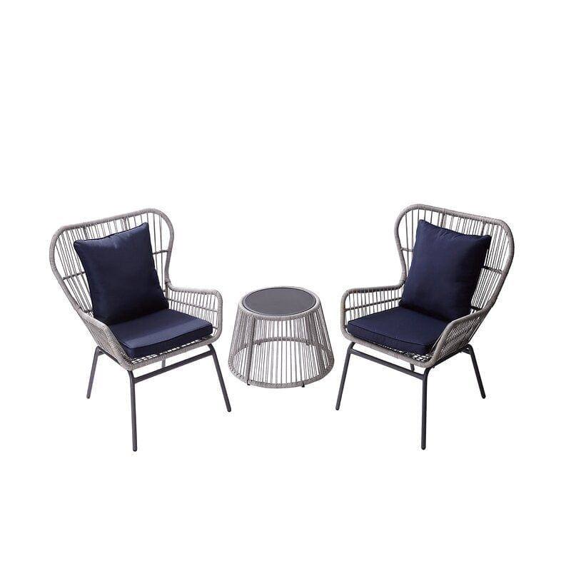 Dreamline Outdoor Garden/Balcony Patio Seating Set 1+2, 2 Chairs And 1 Table (Easy To Handle, Silver)