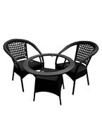 Dreamline Outdoor Furniture Garden Patio Seating Set 1+2 (Black)