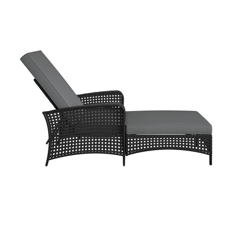 Dreamline Outdoor Furniture Poolside Lounger With Cushions (Black)
