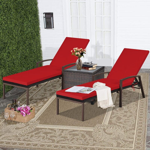 Red lounge store chair outdoor