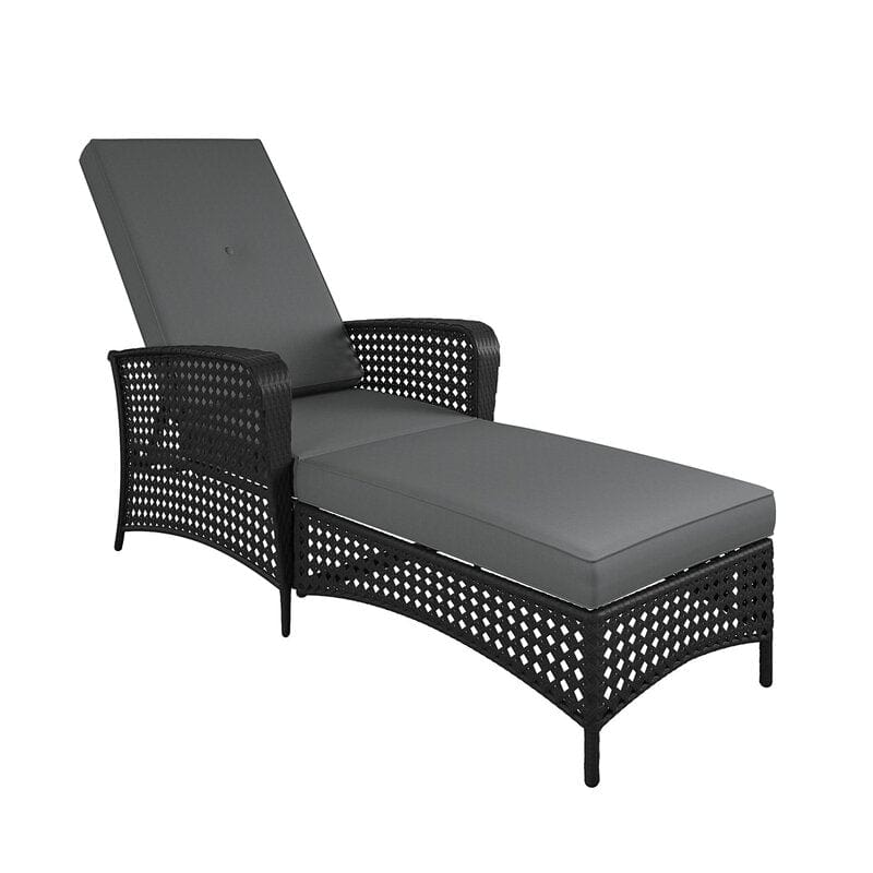 Dreamline Outdoor Furniture Poolside Lounger With Cushions (Black)