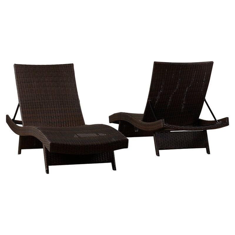 Dreamline Outdoor Poolside Lounger With Cushions (Set of 2)