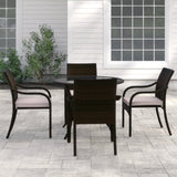 Dreamline Outdoor Garden Patio Dining Set 4 Chairs And 1 Table Set (Outdoor, Brown)