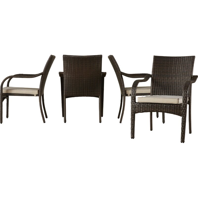 Dreamline Outdoor Garden Patio Dining Set 4 Chairs And 1 Table Set (Outdoor, Brown)