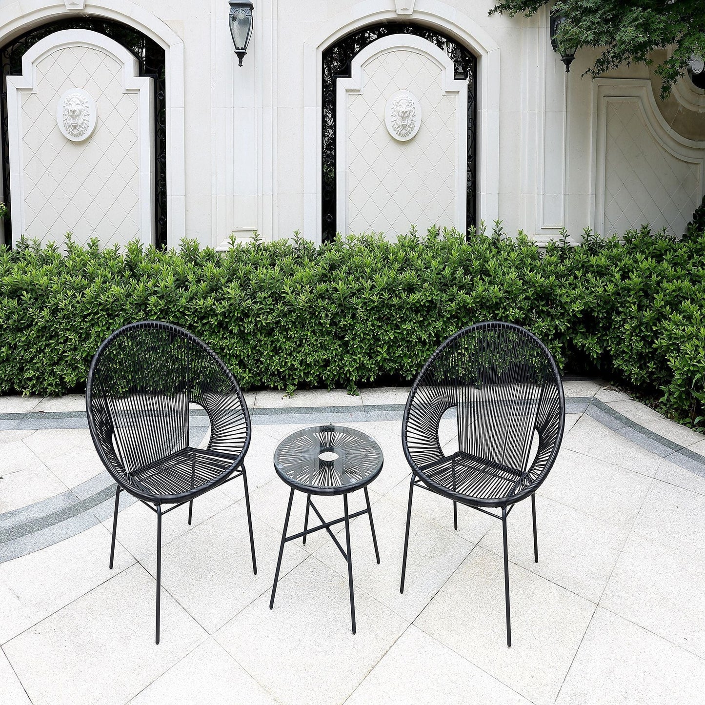 Dreamline Outdoor Furniture Garden Patio Seating Set (1+2) - 2 Chairs And Table Set
