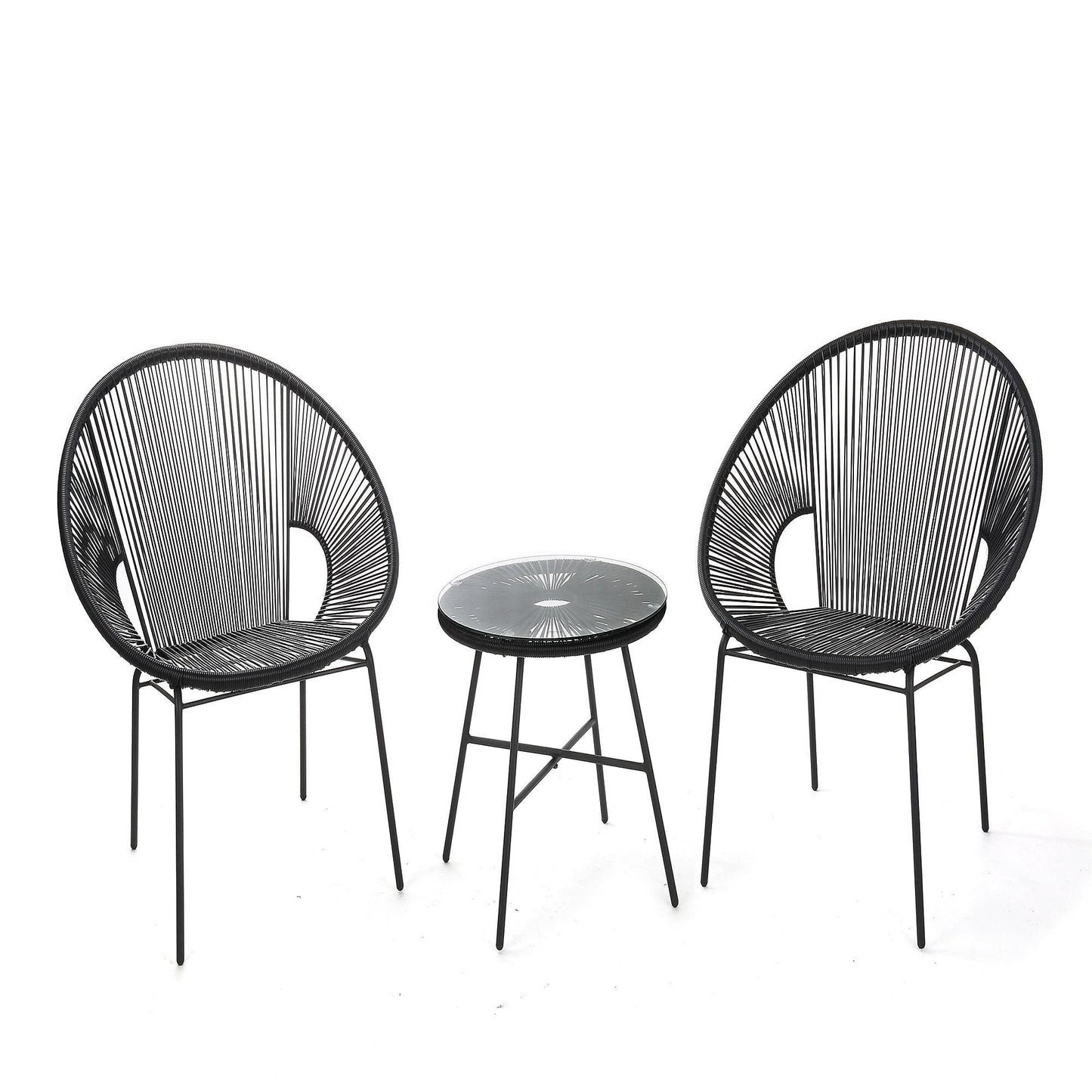 Dreamline Outdoor Furniture Garden Patio Seating Set (1+2) - 2 Chairs And Table Set