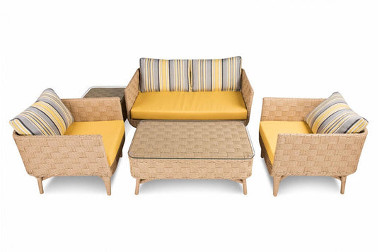 Dreamline Garden Balcony Sofa Set 2 Seater, 2 Single Seater And 1 Center Table Set Outdoor Furniture