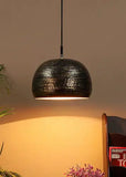 Amaya Decors Hanging Hammered Lamp (Black & Gold)