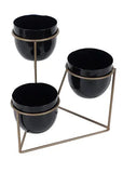 Amaya Decors Triangle Stand Planter (Gold & Black)