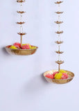 Amaya Decors Hanging Flower Urli With Stand (Set of 2)