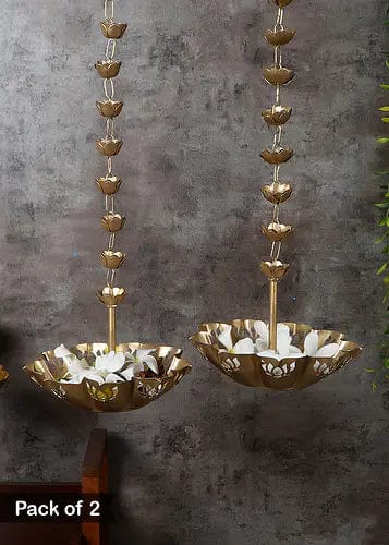 Amaya Decors Lotus Cut Urli, Hanging (Set of 2)