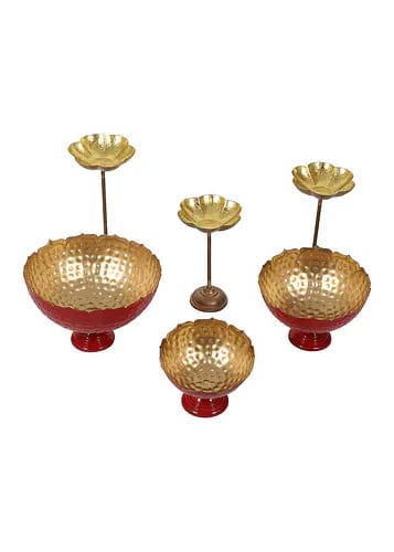 Amaya Decors Bowl Shape Taj Urli with Detachable Tealight Holder (Set of 6)