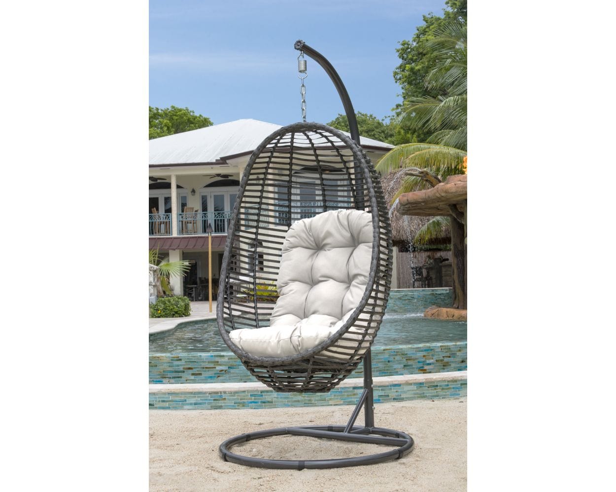 Dreamline Single Seater Hanging Swing Jhula With Stand For Balcony/Garden Swing (Black)