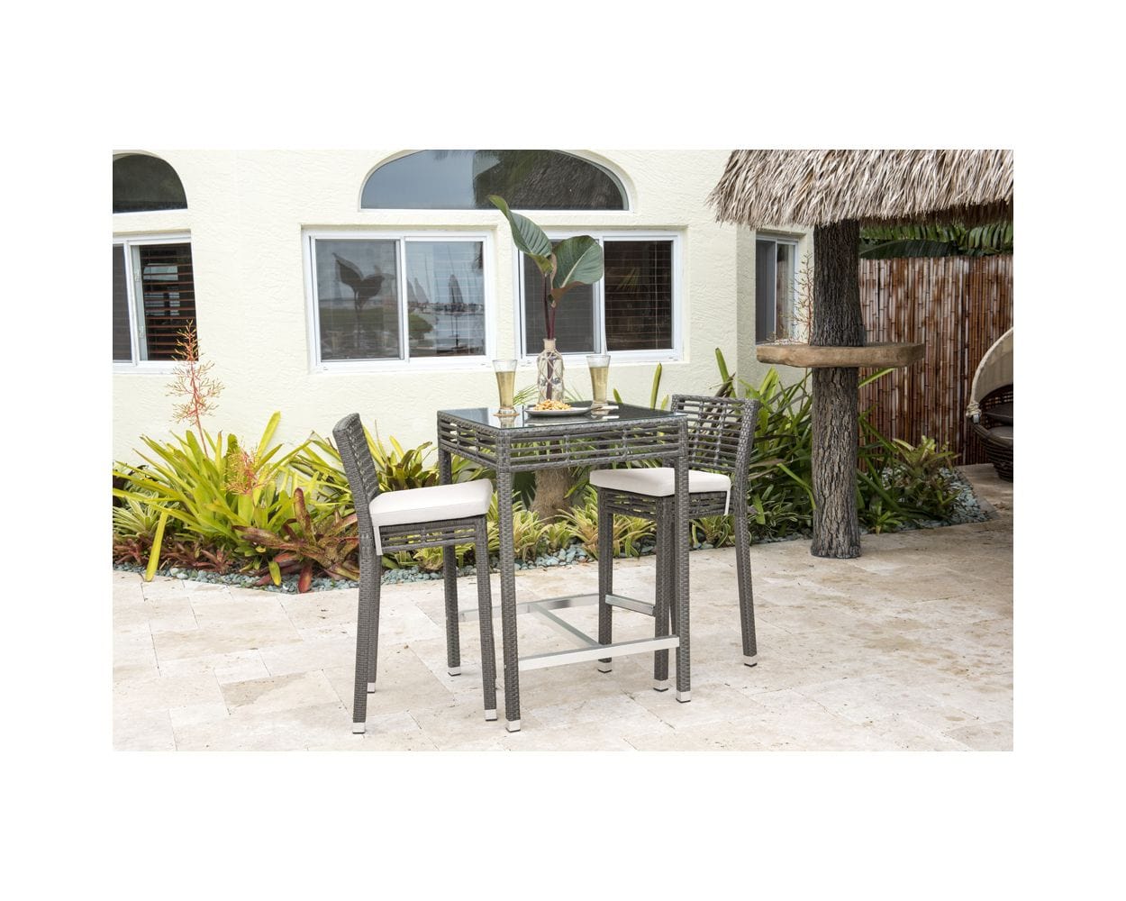 Dreamline Outdoor Bar Sets/Garden Patio Bar Sets(1+2) 2 Chairs And Table Set