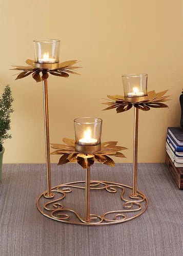 Amaya Decors Glass Sunflower Tealight Holder