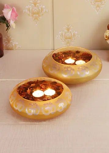 Amaya Decors Potpourri Bowl Glass Urli - Set of 2