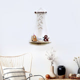 Tier-1 White Macrame Leaves Design Wall Hanging Floating Wall Shelf