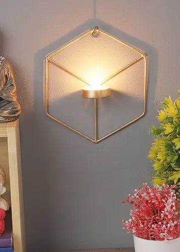 Amaya Decors Hexagon Shape Wall Tealight Holder (Set of 2)